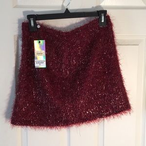 Burgundy Mini Skirt